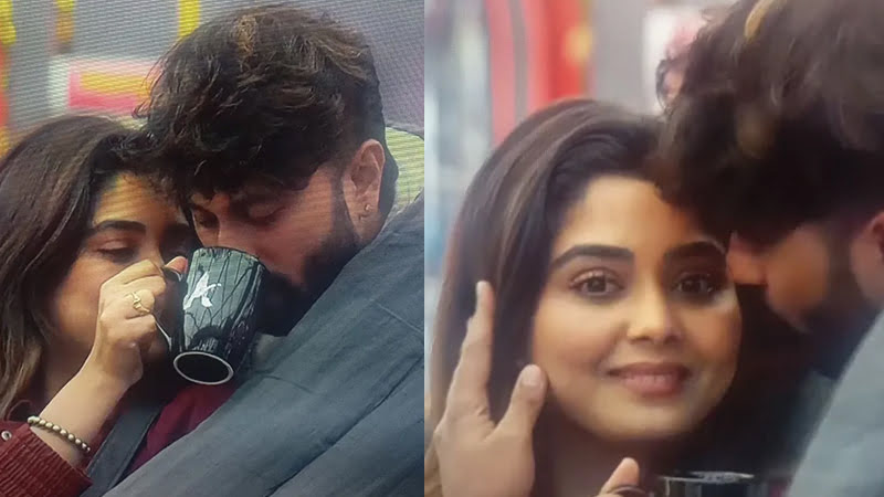 Aishwarya-Shishir sitting in a single bed sheet