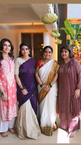 Malashree accompanied her daughter to Shruti's housewarming party