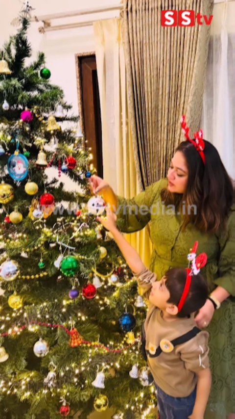 Meghana Raj celebrates Christmas with her son