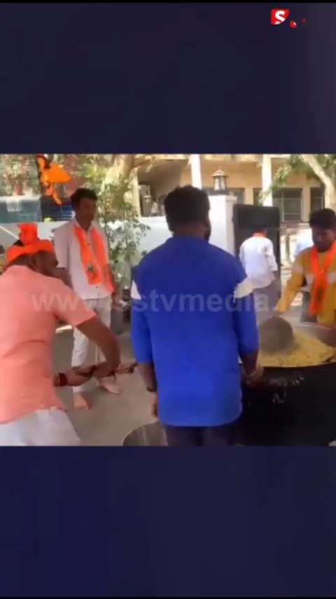 Gold Suresh cooked and served food to the people