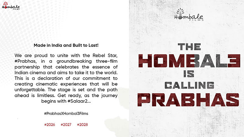Hombala Production and Prabhas Jodi