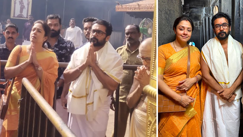 Surya and Jyothika visit Kollur temple