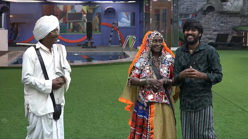 Hanumantha proudly shows Bigg Boss house to his parents
