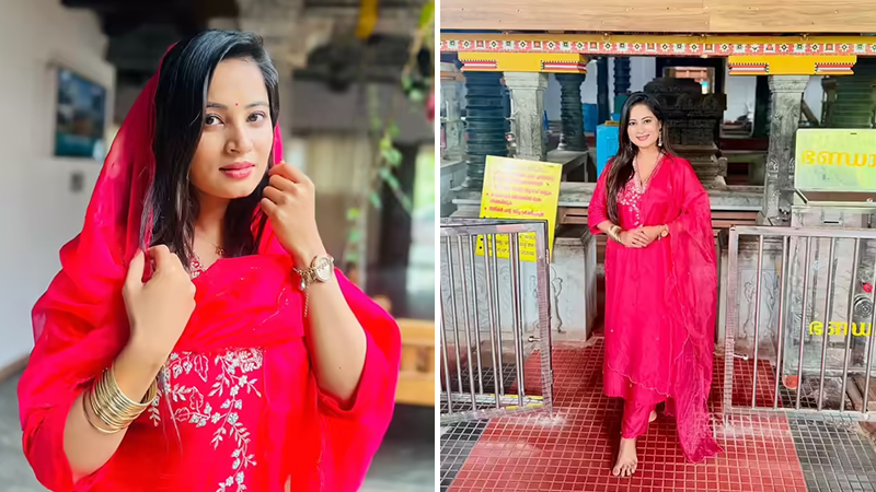 Actress Anusha Rai visits Madai Kavu temple