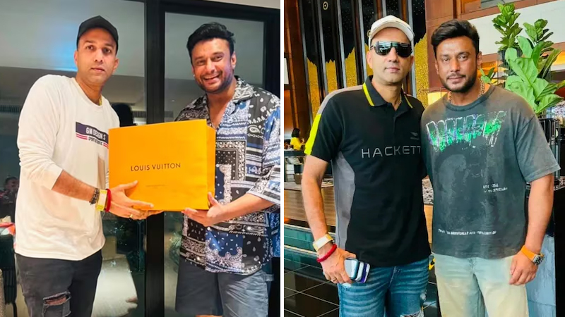 Actor Darshan attends Bipin Rai's birthday party
