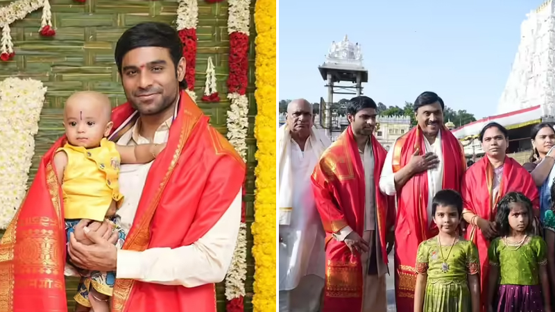'Junior' hero Kireeti Reddy visits Tirupati temple