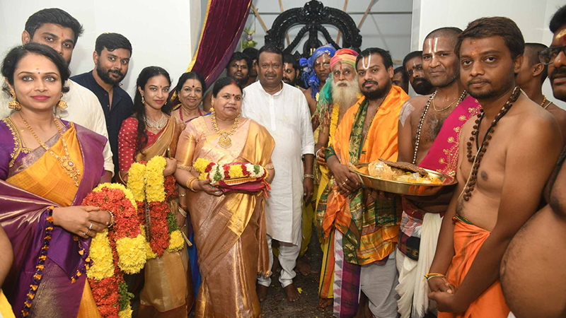 Temple built by producer S.V. Babu in Chandapur